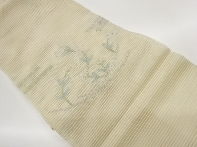 JAPANESE NAGOYA OBI FOR SUMMER / WOVEN ABSTRACT MIST